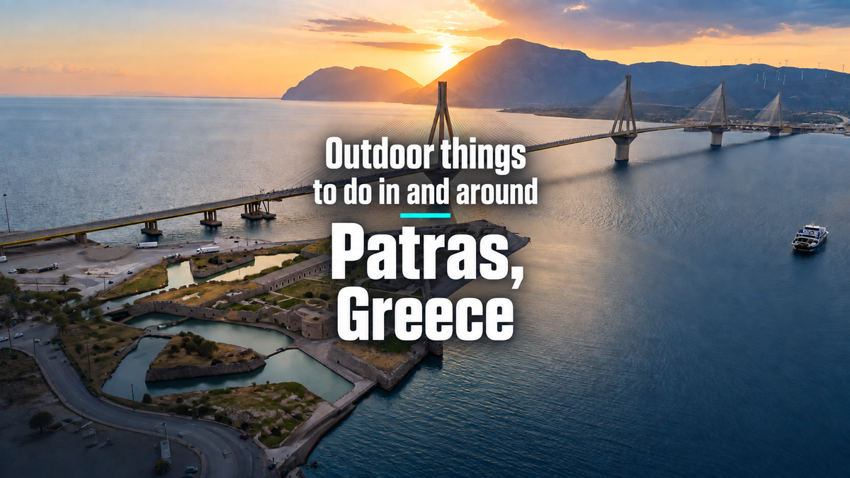 Rio–Antirrio Bridge at sunset — Outdoor things to do in and around Patras, Greece