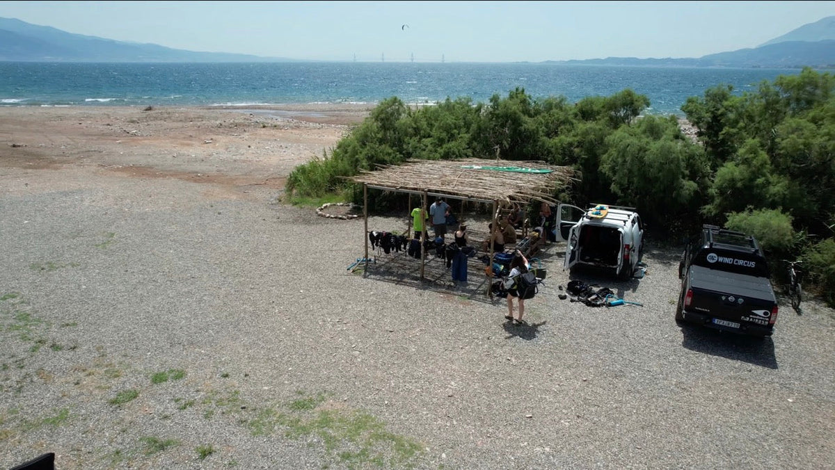 Kitesurfing camp group in Nafpaktos, Greece