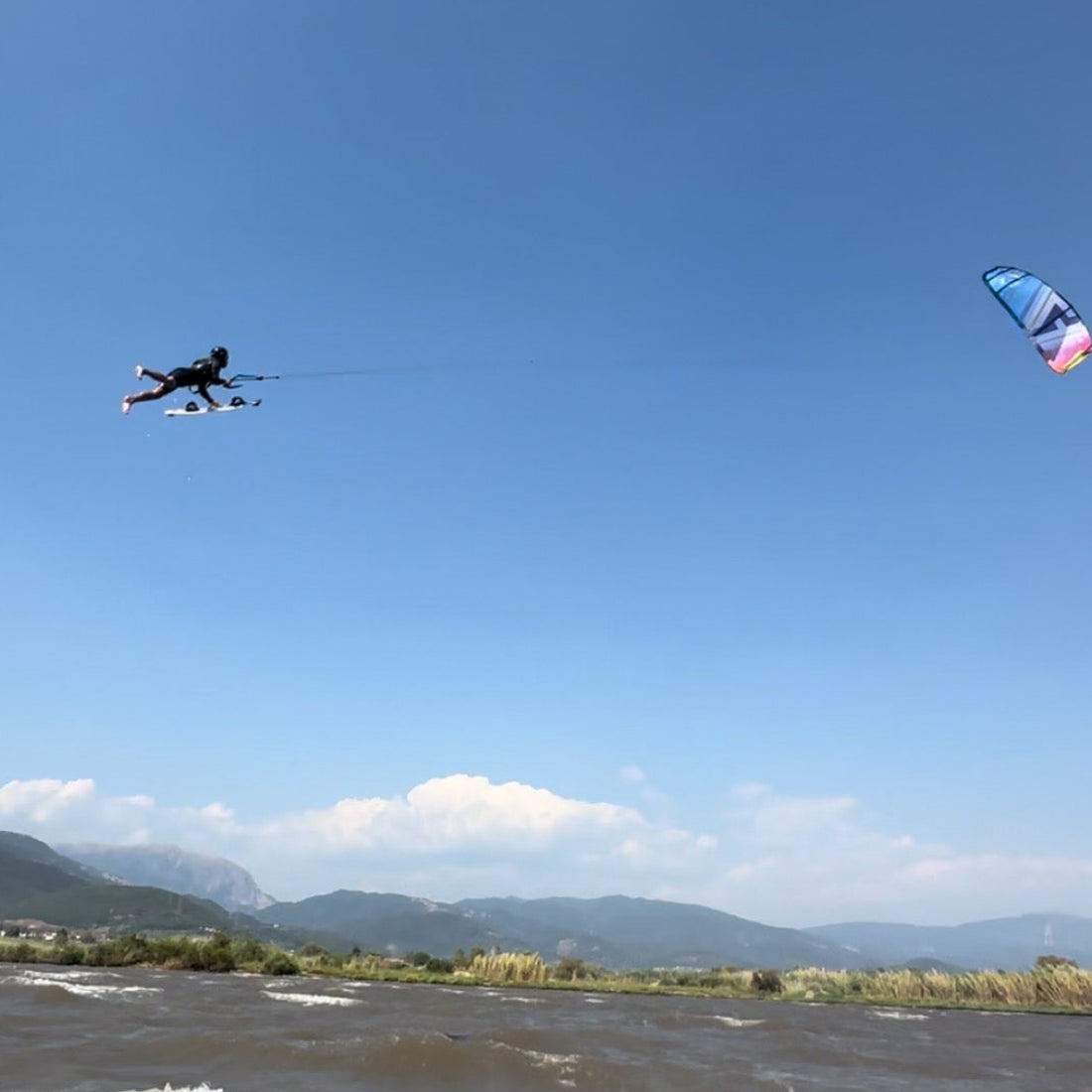 Extreme kite surfing in Kite Beach Nafpaktos.  Greece , WindCircus 