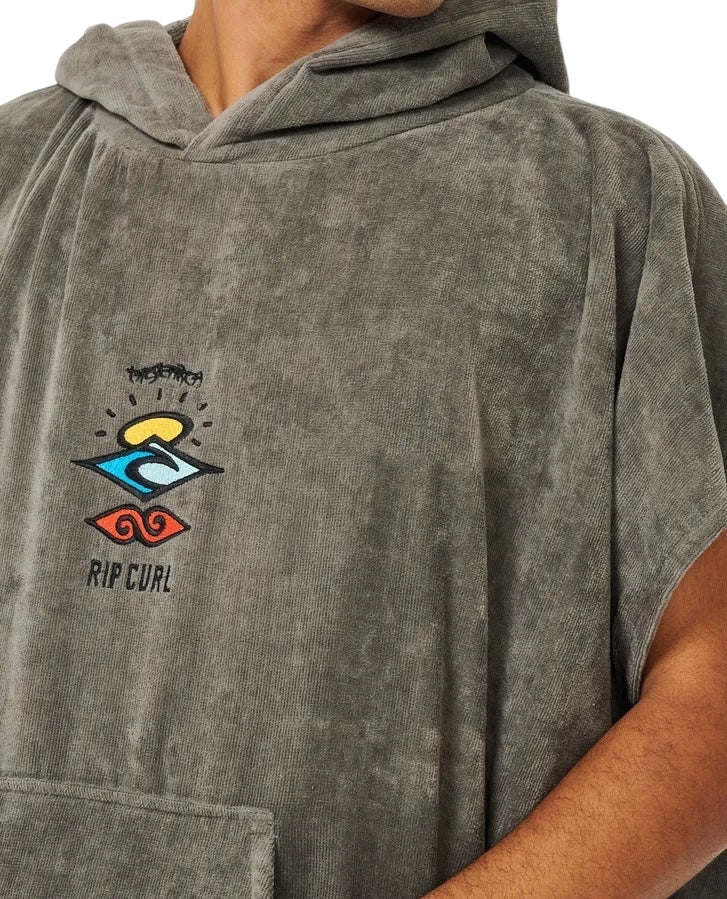 Logo hooded Poncho Grey