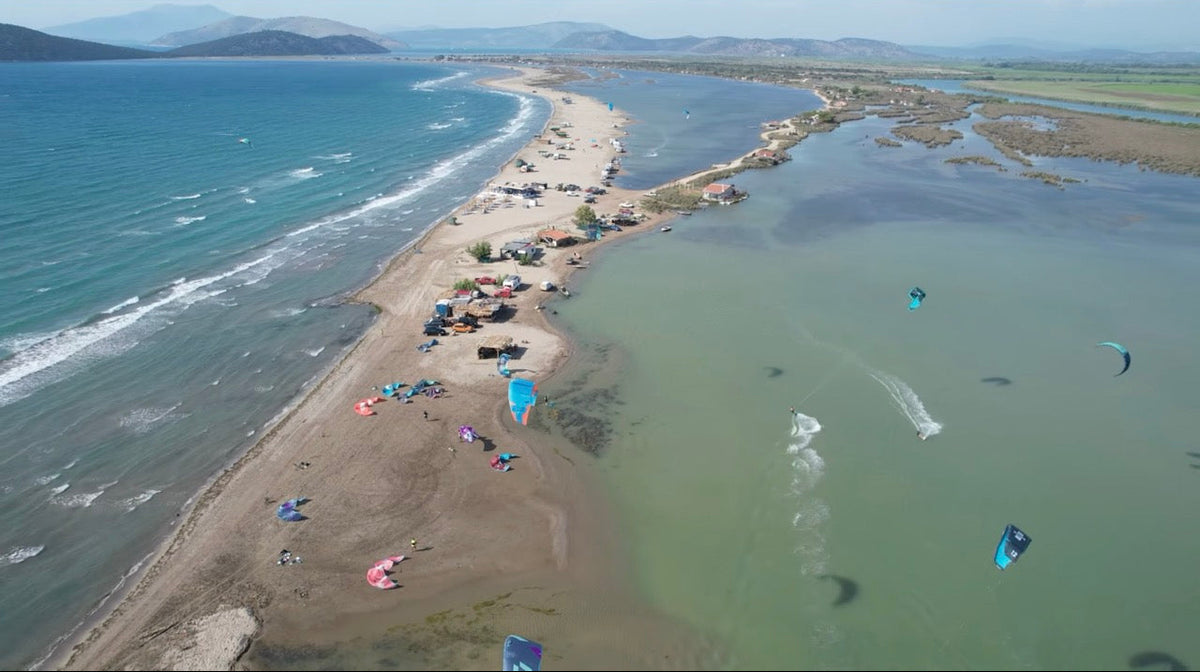 Tsimari Dioni kiteurfing spot Greece