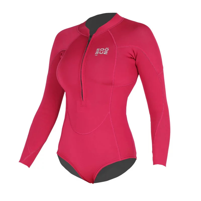 Divine Shorty Women 1/1 LS mini zip Organic Oysterprene